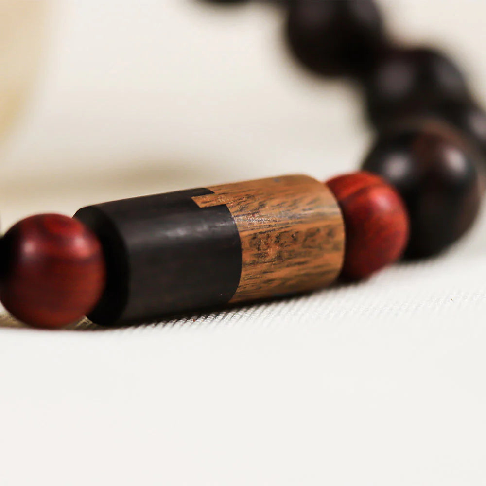 COUPLE WOOD BEAD BRACELET SET